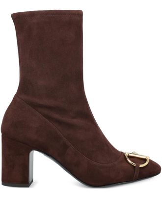 Gucci 75mm half-Horsebit zip ankle boots - Brown