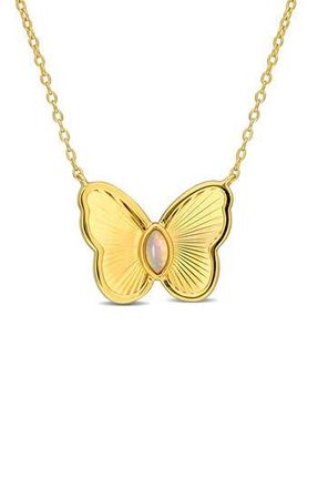 Delmar Marquise Cut Ethiopian Blue Opal Butterfly Pendant Necklace in Gold at Nordstrom Rack