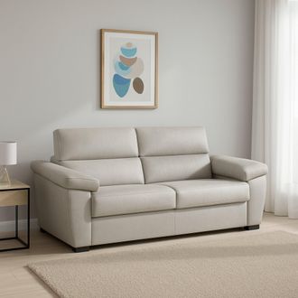 Dmora Sof&aacute; Cama 2 Plazas Fisciano, Desenfundable, Con Almacenamiento Made In Italy, Apertura Abatible, 205x95 Cm Beige