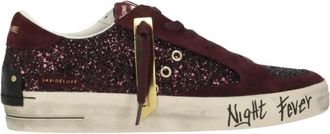 Crime London SK8 Deluxe - Dames - Sneakers - Rood - 37 EU - Leer - Schoenen