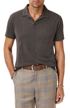 John Varvatos Zion Jacquard Cotton Polo in Flat Grey at Nordstrom Rack, Size Medium