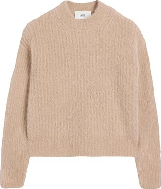 Ami ribbed wool blend jumper - unisex - Mohair/Polyamide/Alpaca Wool/Elastane - M - Neutrals