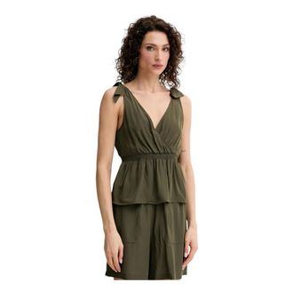Liu Jo Top met strikdetail - Dames - Tops - Groen - Maat: XS Viscose