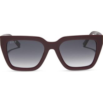 DIFF Eyewear Amara 54mm Square Sunglasses in Dark Cherry/Grey Gradient at Nordstrom