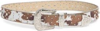 Vince Camuto Western Studded Animal Print Belt in Cowhide at Nordstrom Rack, Size X-Large