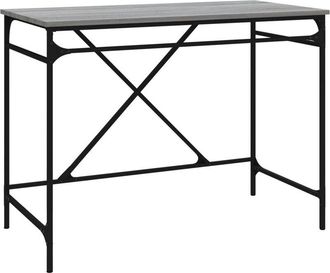 vidaXL Desk Grey Sonoma 100x50x75 cm Engineered Wood and Iron Vidaxl