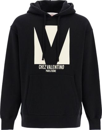 Valentino Mens Chez Hoodie - Black Cotton - Size X-Small
