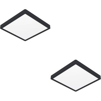 Loops 2 PACK Contemporary Black Square LED Ceiling Light for Indoor Space