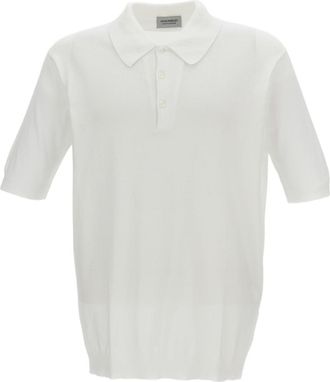 John Smedley White Relaxed Fit Cotton Polo Shirt