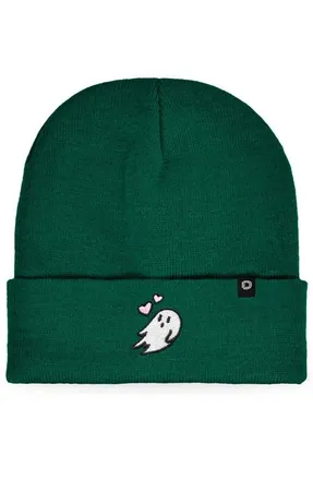 Dalix Heartly Ghost Beanie in Green at Nordstrom