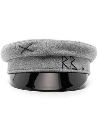Ruslan Baginskiy Cappello baker boy con ricamo - Grigio