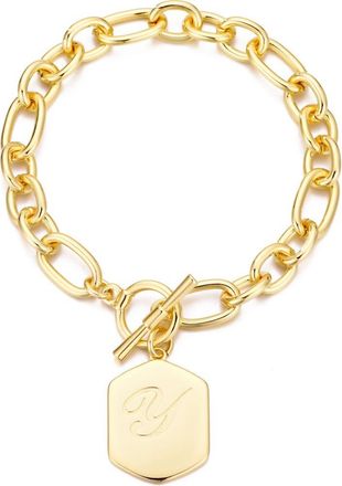 Adornia Monogram Initial Charm Chain Bracelet in Gold-Y at Nordstrom Rack