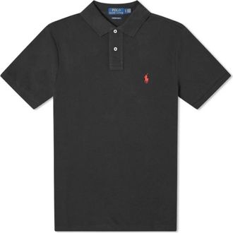Polo Ralph Lauren Mens Black Custom Fit Polo, Size X-Small