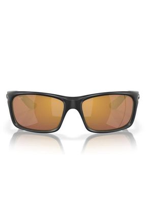 Costa 62mm Oversize Rectangular Sunglasses in Matte Black /Gold Mirror at Nordstrom