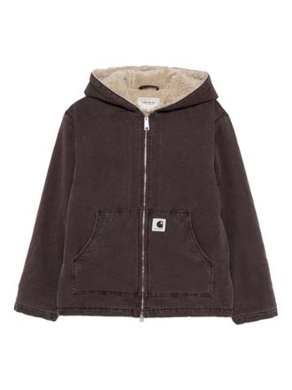 Carhartt Work in Progress Mitch zipped hooded jacket - men - Cotton/Polyester/Acrylic/Artificial Fur - S - Brown