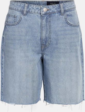 Noisy May Womens Loose Baggy Fit Denim Bermuda Shorts - Blue - Size: 14/30in