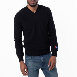 Comme Des Gar&ccedil;ons Invader Heart V-Neck Jumper, Size Medium