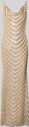 Lipsy Abendkleid mit Paillettenbesatz in Gold, Größe 36