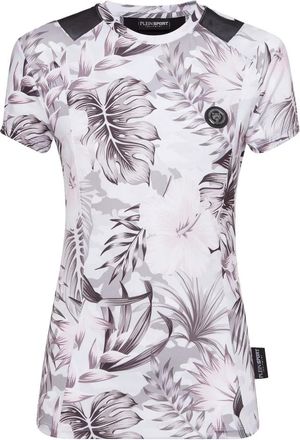 Plein Sport T-Shirt Ronde Hals - Dames - Sportshirts - Grijs - S - Leer - Fitness