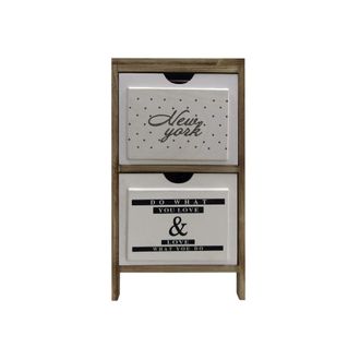 Mobili Rebecca Mobili Rebecca - Rebecca Mobili Mesilla De Noche Ba&ntilde;o 2 Cajones Madera Blanca Moderna 61x30x24