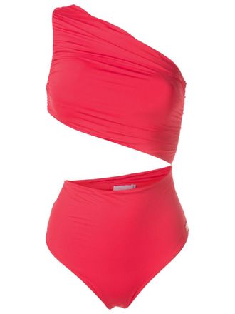 Brigitte Costume intero asimmetrico con cut-out - Rosso