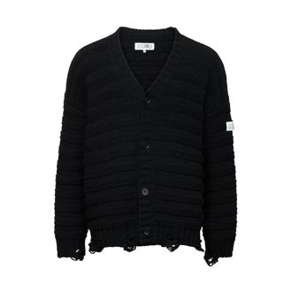 Maison Margiela Cardigans, male, Black, Size: 2XL Wool Cardigan