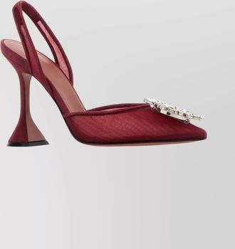 Amina Muaddi mesh slingback pumps