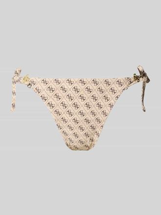 Guess Slim Fit Bikini-Hose mit Allover-Logo-Print in Beige, Gr&ouml;&szlig;e XL