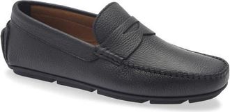 Bruno Magli Tommy Perforated Driving Loafer in Black Tumbled at Nordstrom, Size 9.5