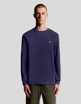 Lyle & Scott Lyle And Scott Mens Long Sleeve Cotton T-Shirt - Navy - Size: 40