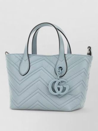 Gucci small gg marmont leather tote chevron