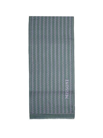Missoni Womens Scarf Green-Lavender Wool Accessories