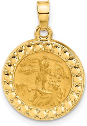 Diamond2Deal 14k Yellow Gold Hollow St. Michael Medal