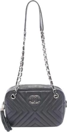 Chanel Pre-owned Borsa a spalla in pelle di agnello con motivo Chevron a V - - Pre-owned - Donna - Nero - ONE SIZE