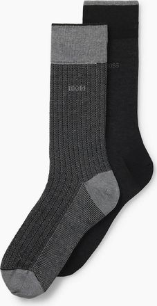 HUGO BOSS Mens Pack of Regular Length Socks - Black - Size: 10/10.5/11