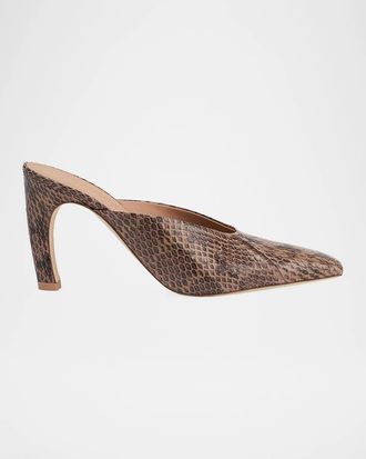 Malone Souliers Rowe 90MM Snakeskin Mules