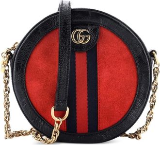 Gucci Ophidia Round Shoulder Bag Suede Mini crossbody bag - Rosso