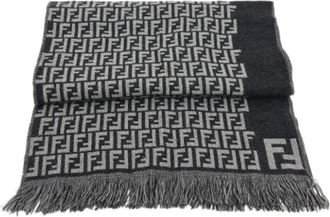 Fendi Pre-owned Stola - Dames - Vintage Accessoires - Grijs - ONE Size - Wol - Vintage