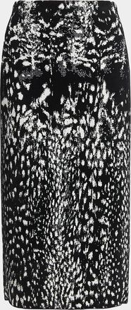 Tom Ford Lynx Jacquard Compact Velvet Knit Pencil Skirt