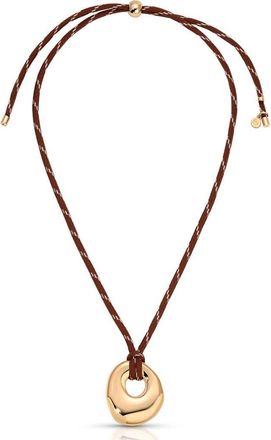 Ettika Molten Halo Cord Pendant Necklace in Brown at Nordstrom