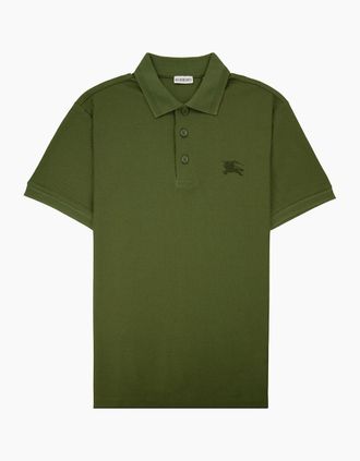 Burberry Mens Burberry EKD Cotton Polo Shirt Olive - Green - Size: 44
