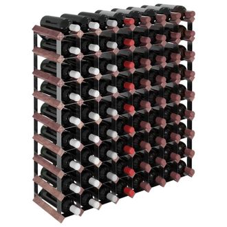 Berkfield Home Beautiful Wine Rack for 72 Bottles Brown Solid Wood Pine