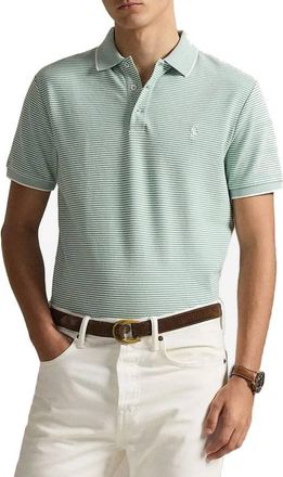 Polo Ralph Lauren Striped Stretch Mesh Polo Shirt, Size Medium