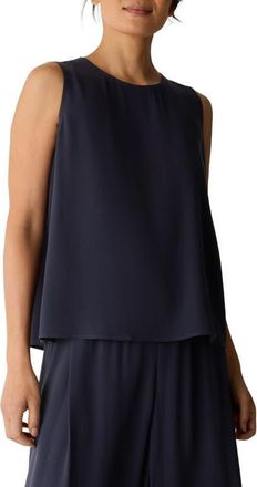 Eileen Fisher Textured Sleeveless Silk Shell in Ink at Nordstrom, Size Xx-Small