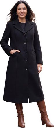Jessica London Full Length Wool Blend Coat in Black at Nordstrom, Size 14