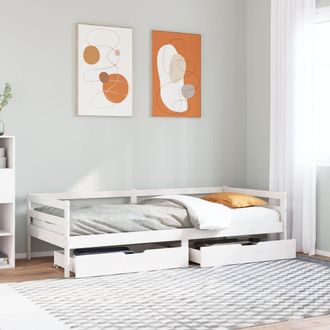 Berkfield Home Daybed with Drawers without Mattress White 90x200 cm Solid Wood
