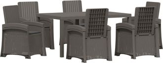 vidaXL Conjunto De Comedor De Jard&iacute;n 7 Uds. Gris Claro Y Antracita Pp Vidaxl