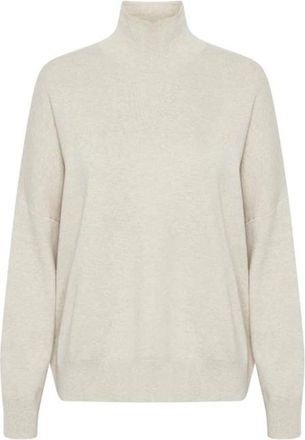 Inwear Taupe Melange Coltrui Trui - Dames - Coltruien - Grijs - 2XL - Katoen - Truien & Vesten