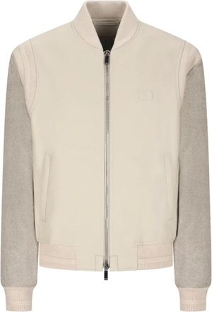 Dior Jassen, Heren, Beige, L, Leren jas voor mannen
