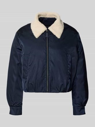 Luisa Cerano Luisa Cerano Bomberjacke mit Entendaunen-F&uuml;llung und Eingrifftaschen in Marine, Gr&ouml;&szlig;e 34